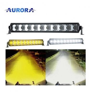 10" (25.4 CM) AURORA "D6 DOUBLE ROW WHITE+YELLOW" SERIJOS ŽIBINTAS 75W SPOT, PROL43 10" (25.4 CM) AURORA "D6 DOUBLE ROW WHITE+YELLOW" SERIJOS ŽIBINTAS 75W SPOT, PROL43