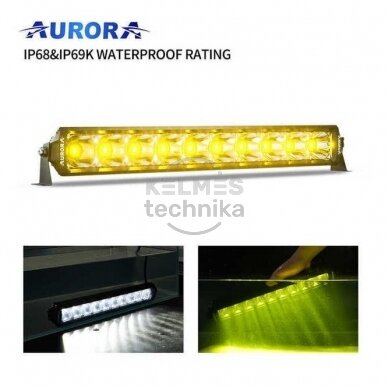 10" (25.4 CM) AURORA "D6 DOUBLE ROW WHITE+YELLOW" SERIJOS ŽIBINTAS 75W SPOT, PROL43 1 10" (25.4 CM) AURORA "D6 DOUBLE ROW WHITE+YELLOW" SERIJOS ŽIBINTAS 75W SPOT, PROL43 1