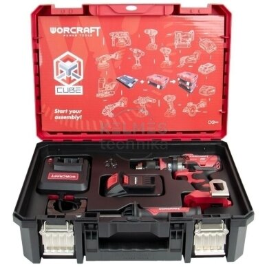 Akumuliatorinis suktuvas-gręžtuvas su kalimu WORCRAFT 20V LI-ION (XCUBE dėžė) 2 Akumuliatorinis suktuvas-gręžtuvas su kalimu WORCRAFT 20V LI-ION (XCUBE dėžė) 2