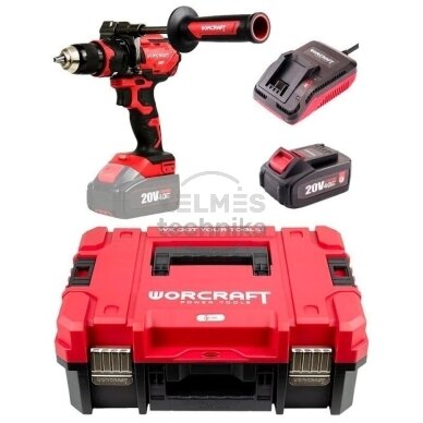 Akumuliatorinis suktuvas-gręžtuvas su kalimu WORCRAFT 20V LI-ION (XCUBE dėžė) 3 Akumuliatorinis suktuvas-gręžtuvas su kalimu WORCRAFT 20V LI-ION (XCUBE dėžė) 3
