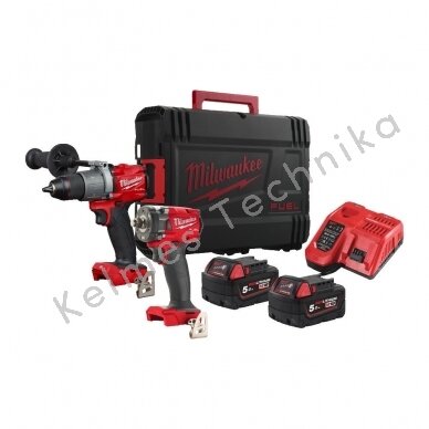 Akumuliatorinių įrankių komplektas M18 FPP2T2-502X Akumuliatorinių įrankių komplektas M18 FPP2T2-502X