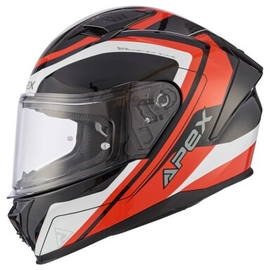 APEX šalmas FI100 Valencia baltas/juodas/raudonas L APEX šalmas FI100 Valencia baltas/juodas/raudonas L