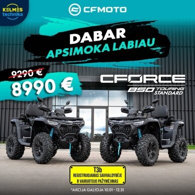 CFMOTO CFORCE 850 Touring Standard G3 keturratis T3b, juodas