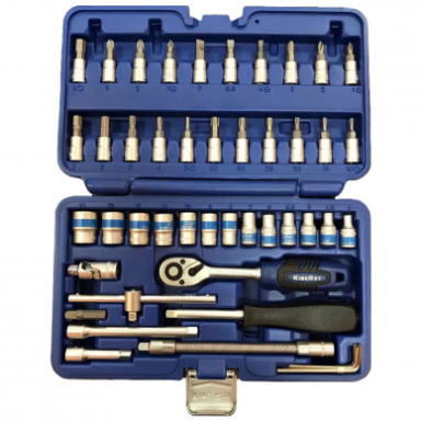 GALVUČIŲ RINKINYS 1/4" (46VNT) (12-KAMP)