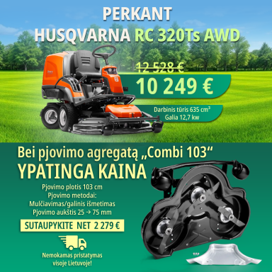 Traktorius HUSQVARNA Rider RC 320Ts AWD Traktorius HUSQVARNA Rider RC 320Ts AWD