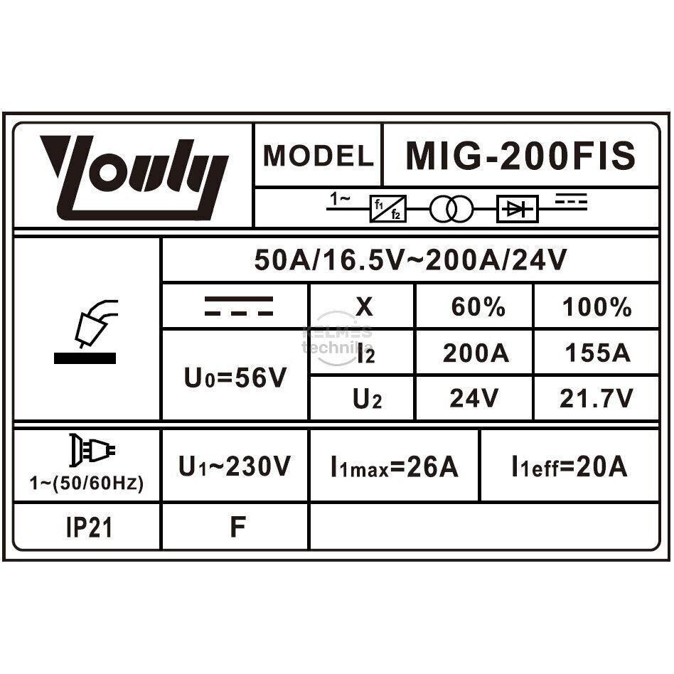 Inverterinis suvirinimo pusautomatis Youly MIG-200FIS, MIG/MAG 5