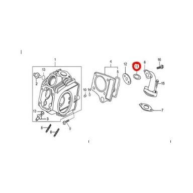 Kolektoriaus izoliatorius KAYO AY70 INLET PIPE INSULATOR 101032-0174 Nr. 11