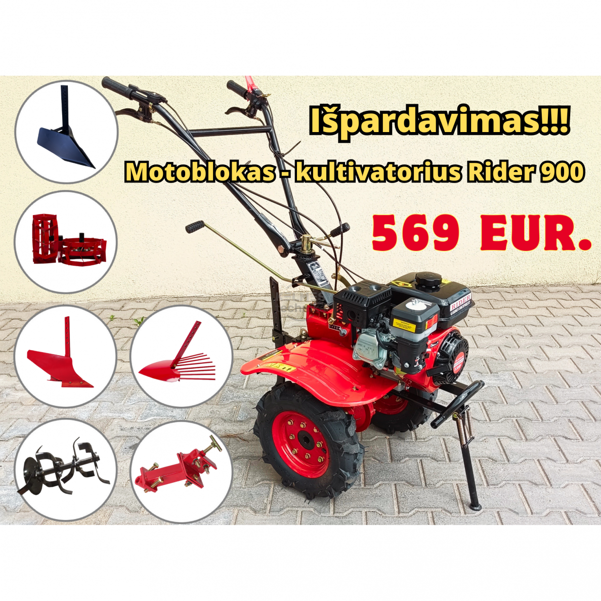 Motoblokas - Kultivatorius Rider - 900