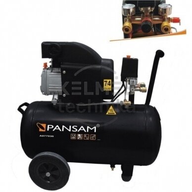 Oro kompresorius Pansam A077030, 1,5 KW, 8 bar, 50L Oro kompresorius Pansam A077030, 1,5 KW, 8 bar, 50L