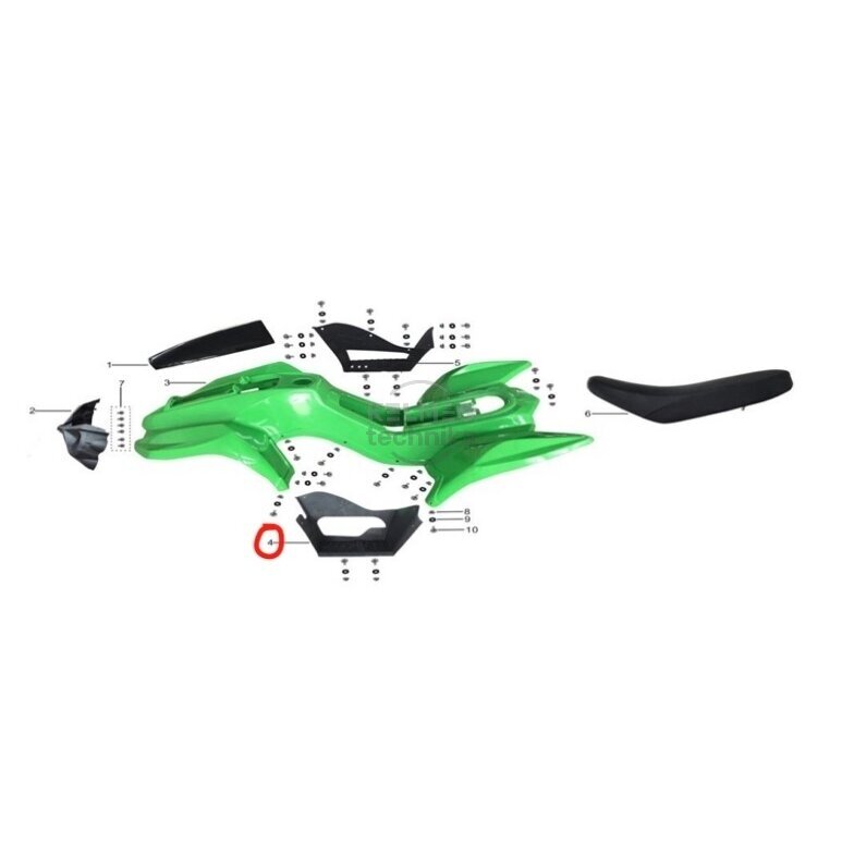 Pakojis kairys KAYO AY70 LEFT FOOTPEGS PLASTIC 803001-0003 Nr. 4