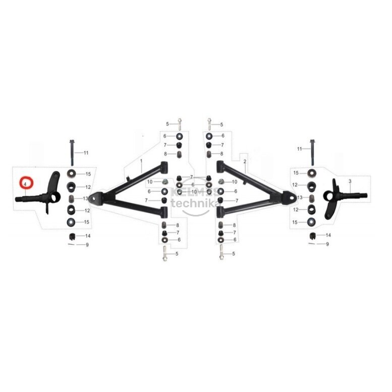 Priekinis dešinys kelmas KAYO AY70RIGHT KNUCKLE 603002-0002-01 Nr. 4