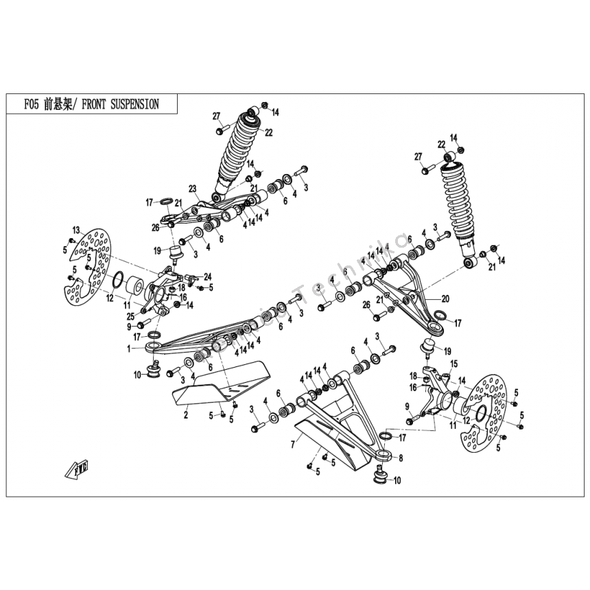 Priekinis amortizatorius CFMOTO X8 7020-050600
