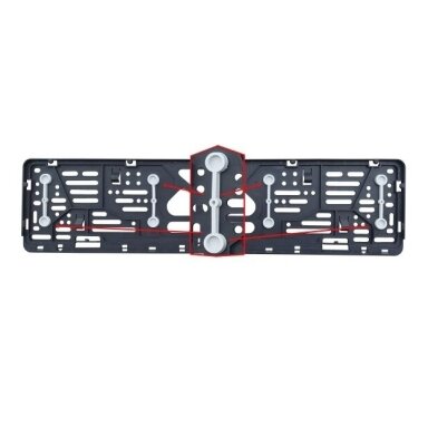 R22 Valstybinio numerio rėmelis su guminėmis tarpinėmis R22 520 x 110 mm