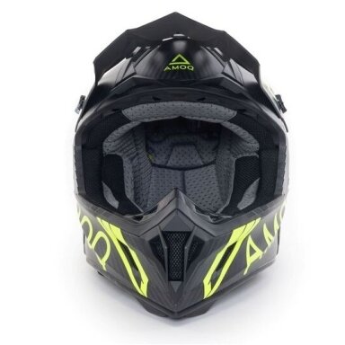 Šalmas AMOQ Friction MIPS Carbon Juodas / HiVis