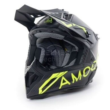 Šalmas AMOQ Friction MIPS Carbon Juodas / HiVis 2 Šalmas AMOQ Friction MIPS Carbon Juodas / HiVis 2
