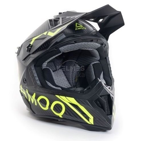 Šalmas AMOQ Friction MIPS Carbon Juodas / HiVis Šalmas AMOQ Friction MIPS Carbon Juodas / HiVis