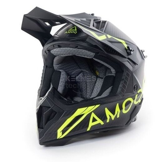 Šalmas AMOQ Friction MIPS Carbon Juodas / HiVis 2 Šalmas AMOQ Friction MIPS Carbon Juodas / HiVis 2