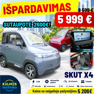 SKUT X4 | Elektrinis mini automobilis, Pilkas