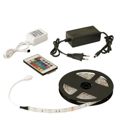 Šviesos diodų juosta ORRO su maitinimo bloku, su RGB valdikliu 7,2W/m, 220V, 4000K, 3m Šviesos diodų juosta ORRO su maitinimo bloku, su RGB valdikliu 7,2W/m, 220V, 4000K, 3m