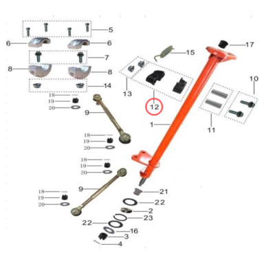 Vairolazdės apkaba KAYO STEERING COLUMN CLAMP 601004-0017 Nr. 12