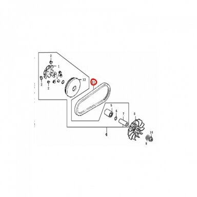 Variatoriaus diržas KAYO AU200 BELT,DRIVE 101031-0072 Nr. 11 Variatoriaus diržas KAYO AU200 BELT,DRIVE 101031-0072 Nr. 11