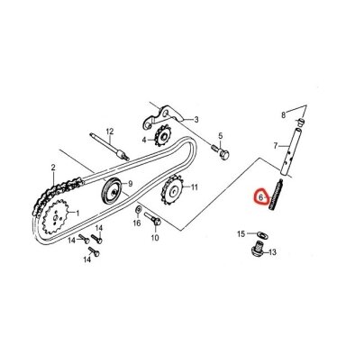 Variklio įtempėjo spyruoklė KAYO 70 TENSION ROD SPRING 101032-0199 Nr. 6