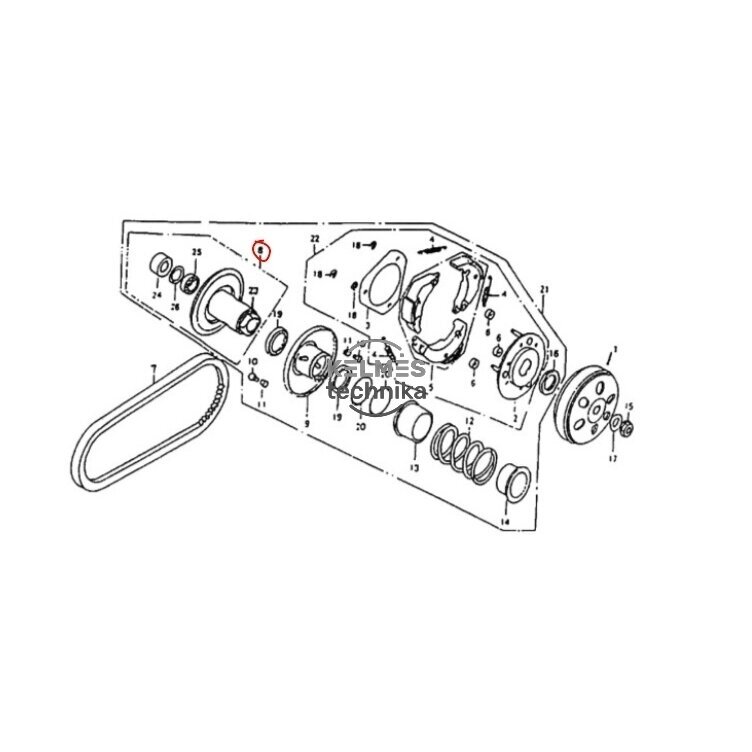 Variatoriaus lėkštė KAYO A180 FACE ASSY DRIVEN 101041-0010 Nr. 8