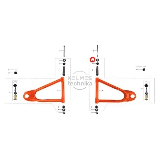 Viršutinės svirties šakės tarpinė KAYO SEAL GASKET 908007-0006 Nr. 4