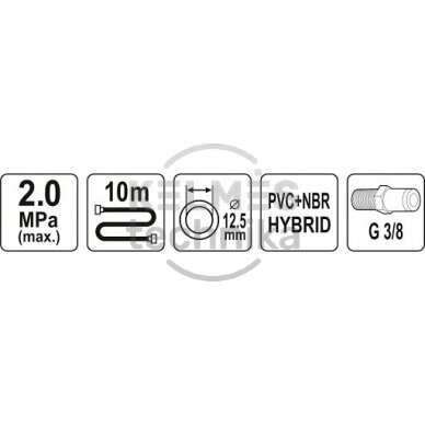 ŽARNA HIBRIDINĖ SU IŠORINIAIS SRIEGIAIS 3/8" (Ø12.5X17MM) 10M 1